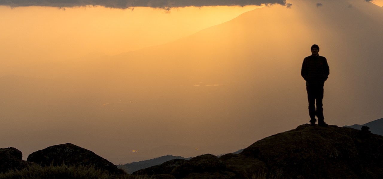 in the clouds on the way to kili